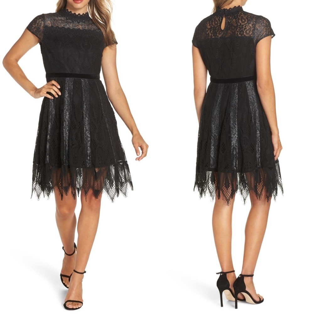 Foxiedox Maisie Lace & Velvet Cocktail Dress